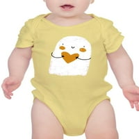 Slatka Doodle Ghost W Heart Bodysuit novorođenčad -Image by Shutterstock, mjeseci