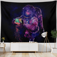 Jellyfish astronaut tapiserija za spavaću sobu za estetsko zidno tapiselking viseći, tapiserije za spavaću sobu Diplomiranje poklon, dekor sobe za muškarce dječake DORM party horizontalni tapiseri, 40 × 30