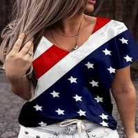 Američka košulja za zastavu Žene USA zastava majica 4. jula Patriotska majica Casual Stripes TEE vrhovi