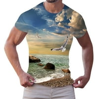 Muška majica Plaža Gradijent Havajska grafika Ispisana Ležerna modna pamučna majica Jednostavna vrata