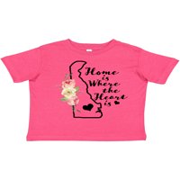 Inktastični dom Delaware je mjesto gdje je srce sa akvarelom cvjetnim poklonom dječakom majicom ili