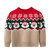 Božićna odjeća za dječake Dječaci Djevojke Božićne Xmas Santa Print džemper Dugi rukav Topli pleteni
