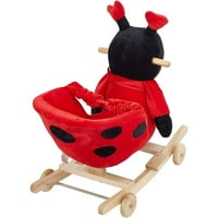 Chictail Baby Rocking konj sa zabavnim pjesmom glazbenim sigurnosnim pojasevima Toddlers Plišaj jahanje u vožnji životinjama na igračkama, crvena