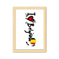 Love Belgija Riječ zastava Ljubav Srce Ilustracija Dekorativni drveni slikanje Naslovna Dekoracija Zamjena