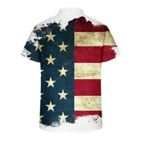 Clearice Muške košulje 4. jula Američka zastava Štampanje Teers Pulover Actither odjeća Majica kratkih