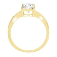 1,75ct zračenje rezano bijelo safir 14k žuti zlatni godišnjički zaručnički prsten veličine 5,25