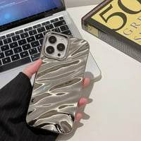 iPhone pro ma Glitter futrola, moda sjaj srebrna slatka meka silikonska limena folija 3D valni uzorak