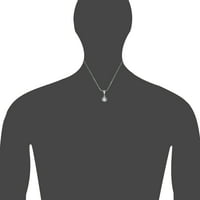 Ogrlica sa srebrnim fudbalskim kuglom s rukom s dijamantnim završnim završetkom i u rolo lancu