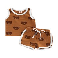 TODDLER Baby Boy Girl Ljetna odjeća novorođenčad Outfits Bealesiless Tenk na vrhu kratke hlače