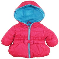 Ružičasta platina za bebe djevojke novorođenčevo preko srca puffer zimska jakna sa lukom