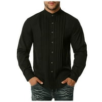 Rovga košulje sa džemper i dugim rukavima Ležerna košulja prugasta zimska štand jesen ovratnik muškarci