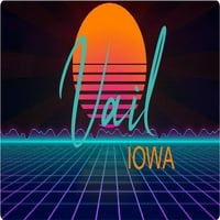 Vail Iowa Vinil Decal Stiker Retro Neon Dizajn