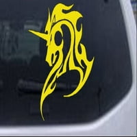 Tribal Unicorn Automobil ili kamion Prozor za laptop naljepnica za naljepnicu žuta 6in 6,5in