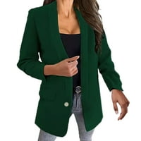 Ženske blistave jakne jeseni i zimski dugi rukav od poliestera plus veličina modnih bluže jakne zelene