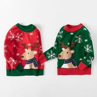 Uuszgmr džemperi za dječake Djevojke Toddler Božićni jelen Džemper Dugi rukav Topli pleteni pulover