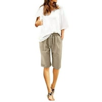 Ljetne modne kratke hlače za žene pamučne hlače plus veličina visokih struka kratkih kratkih vrata
