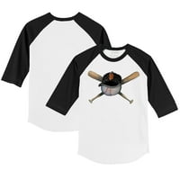 Dojenčad sitni otvor bijela crna San Francisco Giants Hat Crossbats majica Raglan rukava