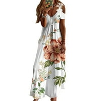 Ljetne duge haljine žene cvjetne V-izrez plaže Strappy Bohemia haljina plus veličina
