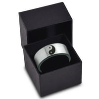 Tungsten yin-yang band prsten za muškarce Žene Udobne fit četkani sivi ravni rez crni polirani veličine 11