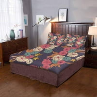 Posteljina set retro cvijeća Twin Veličina prekrivača sa jastučem za kućnu posteljinu uređenje sobe