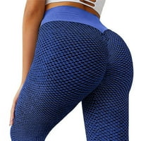 Charella Womens Stretch Yoga Tajice Fitness Trčanje Teretana Obrezane pantalone Aktivne hlače Plava,