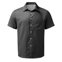 Cuoff Muška majica Ljetni rever Ležerni gumb kratkih rukava Muška prugasti košulja Muška odjeća