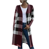 Ženska srednja šiva za ubod modne modne bezbojne ravne kardiganske jakne za bluze cot6sl4490723