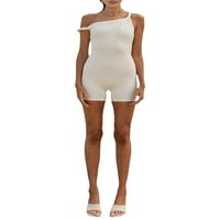 Multitrast Žene Solid Color PlaySuits bez rukava Skinny kratki skokovi Ljetni modni modni bodySuits
