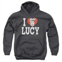 Trevco Lucy-I Love Lucy Youth-Omladinski povlačenje kapuljača - CHARCOAL - Srednja