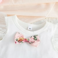 Djevojke za djecu Odjeća za let rukava s rukavima na majici Floral print suknja odjeća slatka odjeća