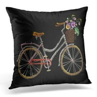 Bicikl za vez za bicikl s košarom Cvijeće Modni na bijelom oprugu za romantični dizajn Biciklistički jastuk