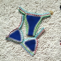 Bikinis za žene pletene morska trokuta Bralette Crochet trokut gornji i donji kostim za kupaći kostim