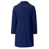 Zimski kaputi za žene - dugih rukava tanak elegantan uredski kaput čvrsti gornji odjećni kardigan ovratni