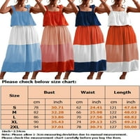 Paille Dame Colorblock A-Line duga haljina Ležerne prilike za odmor Maxi haljine Rucfle Hawaiian Summer