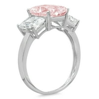 4CT smaragdni rez ružičasti simulirani dijamant 14k bijeli zlatni angažman kamena prstena veličine 9,75