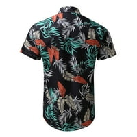 Iopqo Havajska majica za muškarce Muške proljeće Ljeto Ležerne prilike Havajska plaža Tropsko dugme
