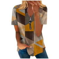 Ženski bluze Ženski modni ležerni temperament Nepravilan geometrijski ispis posara sa patentnim zatvaračem