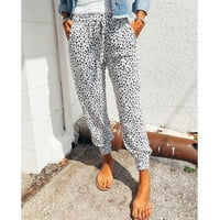 Ljetne pantalone za žene casual ženske ležerne pantalone ljetne leopard ispise hlače dno hlače za žene