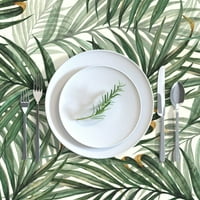 Pamuk Saten Stolcloth, 70 144 - palmi lišće kralj ananas tropska zelena džungle vintage šuma botanički print Prilagođeni stolni posteljina od kašika