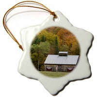3Droza Roadside Barn, američka zastava Južni Vermont - US RKL - Raymond Klass - Snowflake Ornament