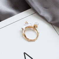 Modni biserni zečji prsten lično lično lično prsten za pholf za djevojke dame