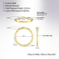 Carat 10kt Žuto zlato Dijamantna sitnica markiza oblika vjenčanica