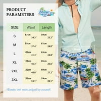 Barry.Wang muške havajske casual kratke hlače klasična povremena cvjetna tropska za odmor tropsko tropsko
