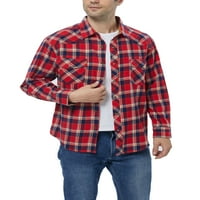 Klub MENS Flannel majice s dugim rukavima Corduroy obložena Snap Dugme Up Pamuk Western Plaid majice