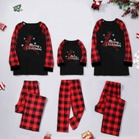 Xmas koji odgovara Božićnim PJ-ima za odrasle djece Božićni tisak + hlače Porodična podudaranja pidžama