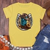 Loygkgas Western Cowboy čizme Grafički ispis T-majica-Rose Gold-XXXL