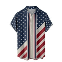 Kratki rukav majica Muška proljetna ljetna nezavisnost Dan zastava Zastava prsa u prsima Modna casual