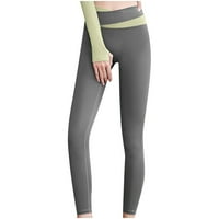 Workout Hlače žene joga hlače plišane joge hlače jesenski zimski sportovi fitnes hlače color kontrast