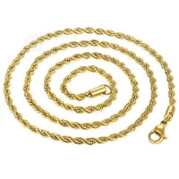 Širina upletena konopna lanca srebrna zlatna zlatna od nehrđajućeg čelika Muškarci Žene