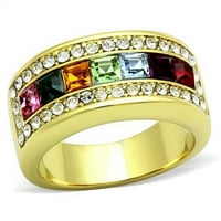 Alamode TK1402- Ženski prsten od nehrđajućeg čelika od nehrđajućeg čelika sa vrhunskim kristalom u više boja - veličine 8